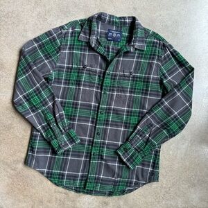American Eagle Green Plaid Flannel Shirt